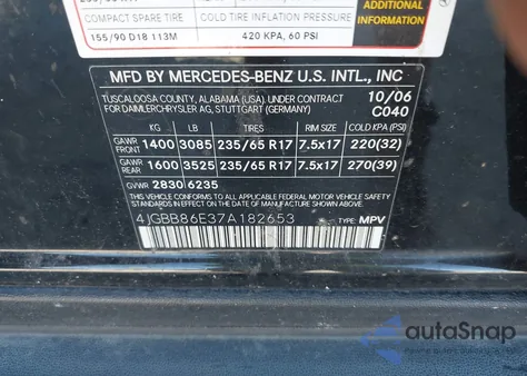2007 Mercedes-Benz Ml 350 4Matic from USA, damaged, VIN 4JGBB86E37A182653